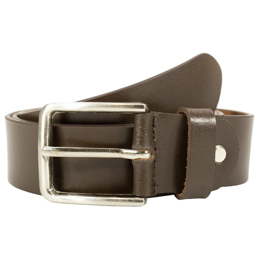 Men Genuien Leather Casual Jeans Belt wirh Heavy Silver Buckle - Picture 4 of 7